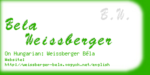 bela weissberger business card